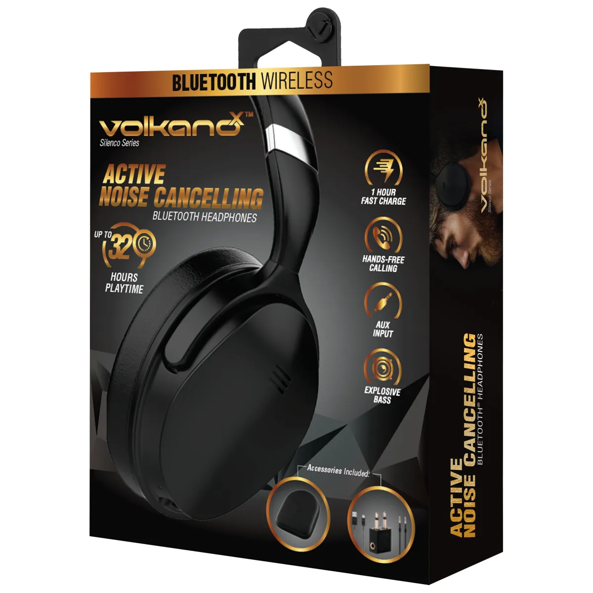 VolkanoX Silenco series Active Noise Cancelling Bluetooth headphones black Shop Online In SA